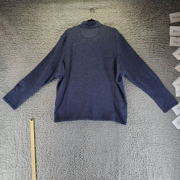 Woolrich Sweater Mens XXL Blue Quarter-Zip Polyester Pullover - Picture 8 of 9